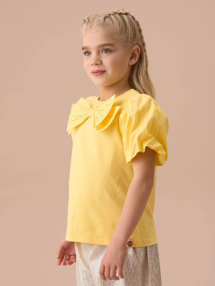 Angel & Rocket Yellow Aofie Bow T-Shirt - Image 2 of 7