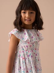 Angel & Rocket White Flori Pleated Collar 100% Cotton Dress - Image 4 of 8