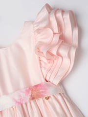 Angel & Rocket Pink 100% Cotton Border Print Emillie Tie Sash Dress - Image 7 of 20