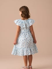Angel & Rocket Blue Flori Pleated Collar 100% Cotton Dress - Image 2 of 7