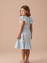 Angel & Rocket Blue Flori Pleated Collar 100% Cotton Dress - Image 3 of 7