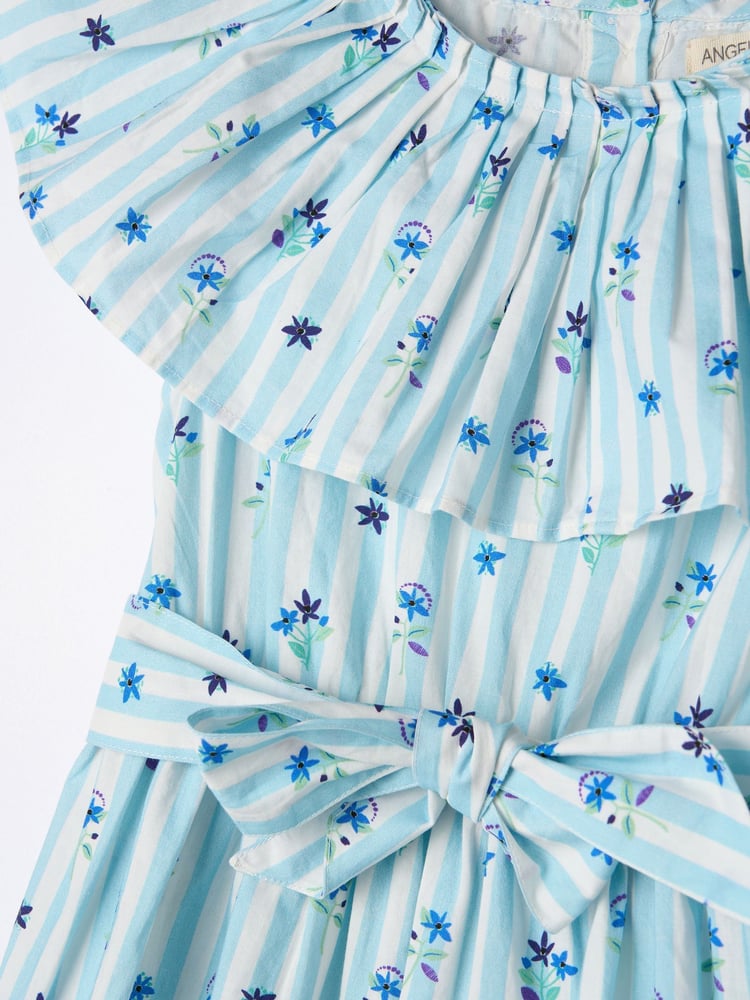 Angel & Rocket Blue Flori Pleated Collar 100% Cotton Dress - Image 7 of 7