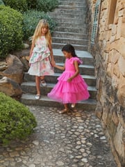 Angel & Rocket Pink Sienna Bow Tiered Mesh Dress - Image 4 of 14