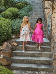 Angel & Rocket Pink Sienna Bow Tiered Mesh Dress - Image 5 of 14