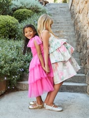 Angel & Rocket Pink Sienna Bow Tiered Mesh Dress - Image 6 of 14