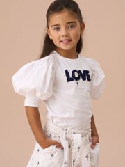 Angel & Rocket White Agatha Heart Print Rib T-Shirt - Image 1 of 7