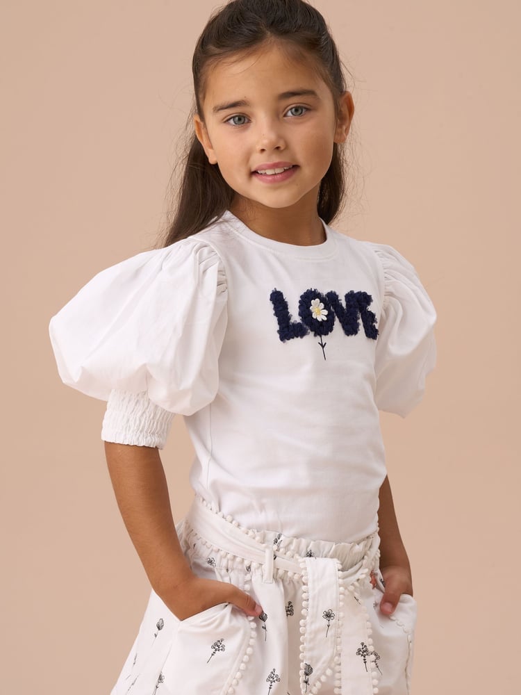 Angel & Rocket White Agatha Heart Print Rib T-Shirt - Image 1 of 7