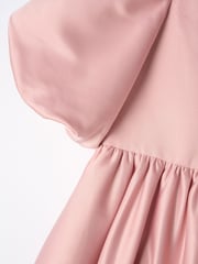 Angel & Rocket Elle Pink Bubble Hem Satin Dress - Image 15 of 15