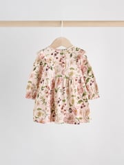 Pink Floral/ Cream Ditsy Baby Jersey Dresses 2 Pack (0mths-2yrs) - Image 4 of 9