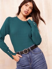Friends Like These Green Long Sleeve Crew Neck Jumper - Image 1 of 4