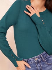 Friends Like These Green Long Sleeve Crew Neck Jumper - Image 3 of 4
