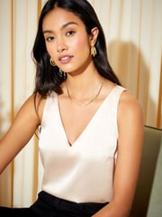 Friends Like These Gold V-Neck Shell Top - Image 1 of 4