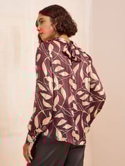 Friends Like These Red Roll Neck Tie Back Animal Print Blouse - Image 4 of 4