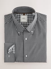 Grey Check/Gingham Regular Fit Single Cuff Easy Care Smart Shirts 2 Pack - Image 2 of 5