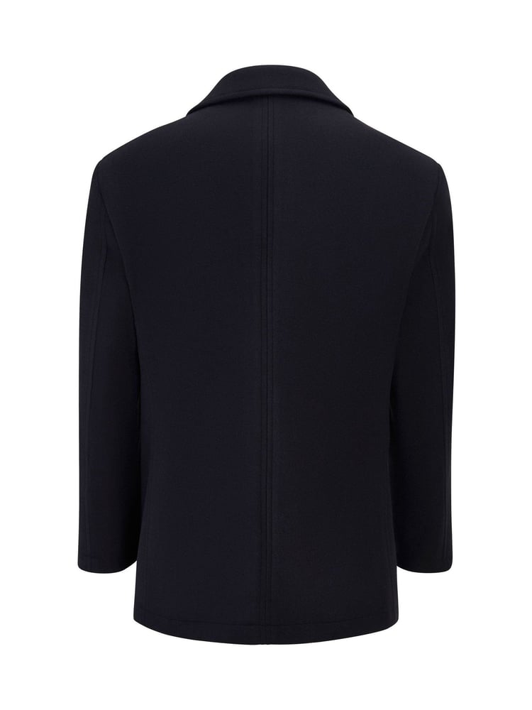 Skopes Blue Tailored Fit Double Breasted Russell Pea Coat - Image 7 of 7