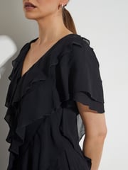 Monsoon Black Renata Ruffle Maxi Dress - Image 2 of 3