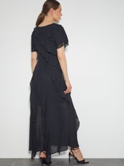 Monsoon Black Renata Ruffle Maxi Dress - Image 3 of 3