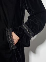 Monsoon Black Beatrix Velvet Mini Dress - Image 2 of 4