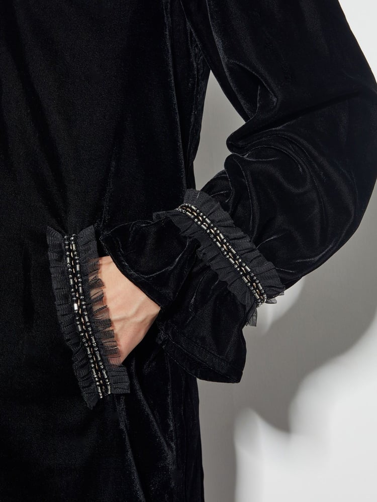 Monsoon Black Beatrix Velvet Mini Dress - Image 2 of 4