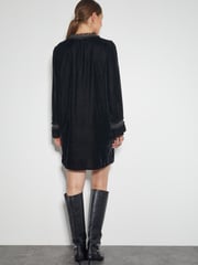 Monsoon Black Beatrix Velvet Mini Dress - Image 3 of 4