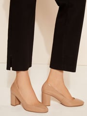 Friends Like These Nude Mid Block Heel Round Toe Court Shoes - Image 3 of 4