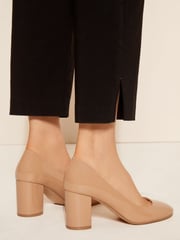 Friends Like These Nude Mid Block Heel Round Toe Court Shoes - Image 4 of 4