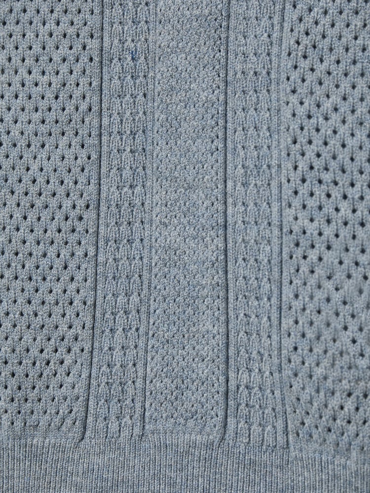 Reiss Airforce Blue Texas 3-9 yrs Textured-Knit Half-Zip Polo Shirt - Image 4 of 4