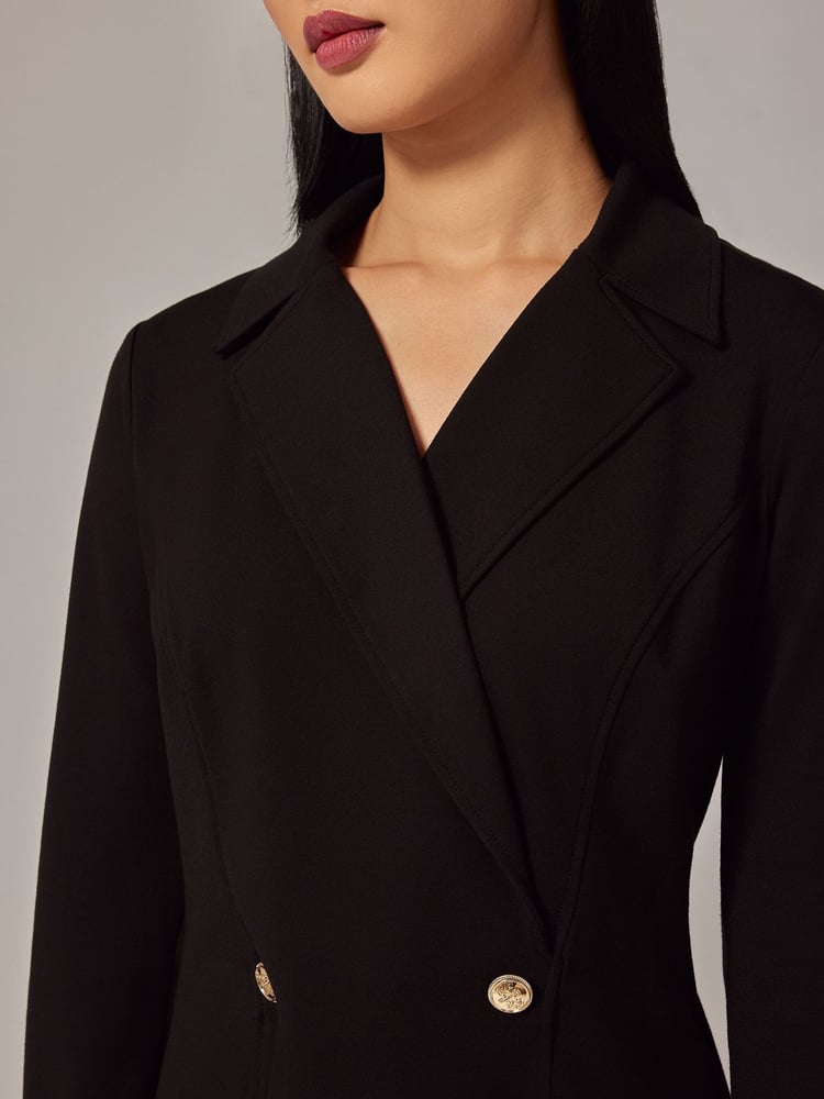Finery Black Rosita Ponte Jersey Midi Dress - Image 4 of 4 Finery Black Rosita Ponte Jersey Midi Dress - Image 4 of 4