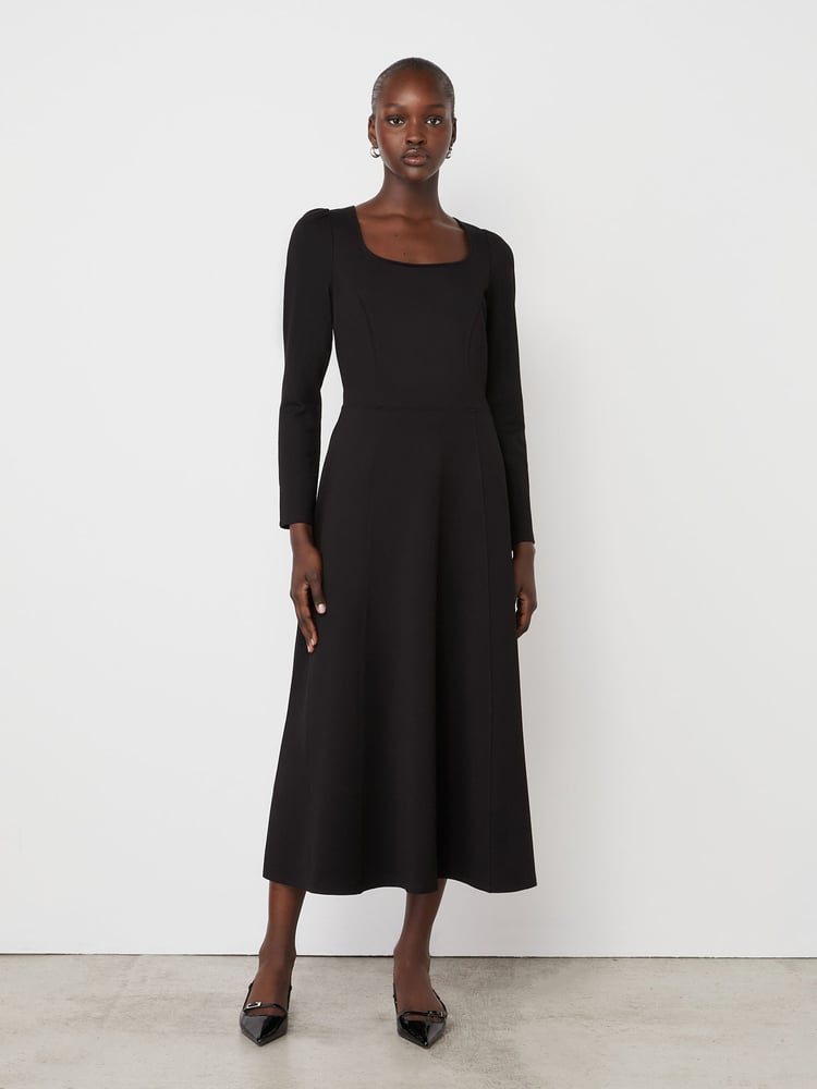 Finery Black Kelly Ponte Jersey Midi Dress - Image 1 of 4