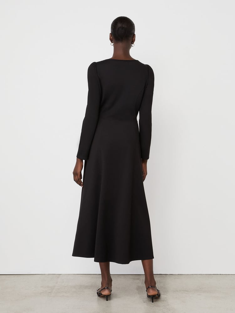 Finery Black Kelly Ponte Jersey Midi Dress - Image 2 of 4