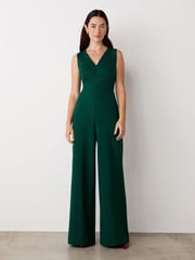 Finery Green Effie Bottle Green Ponte Jersey Jumpsuit - Image 5 of 6
