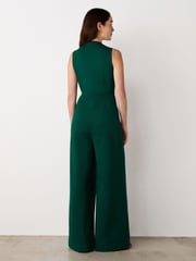 Finery Green Effie Bottle Green Ponte Jersey Jumpsuit - Image 6 of 6