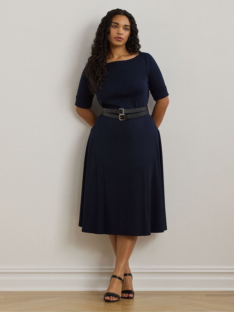 Lauren Ralph Lauren Munzie Stretch Jersey Midi Dress - Image 1 of 8 Lauren Ralph Lauren Munzie Stretch Jersey Midi Dress - Image 1 of 8