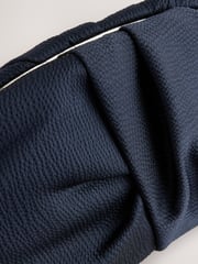 Navy Ruched Snap Clutch Bag - Image 4 of 5