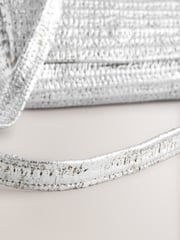 Silver Weaved Straw Look Cross-Body Bag - Image 4 of 5