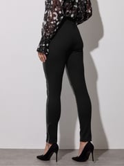 Star by Julien MacDonald Black PU Ponte Biker Leggings - Image 2 of 6