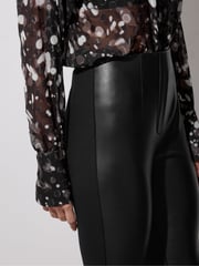 Star by Julien MacDonald Black PU Ponte Biker Leggings - Image 4 of 6