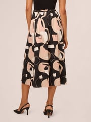 Adrianna Papell Printed Maxi A-Line Black Skirt - Image 2 of 7