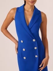 Adrianna Papell Blue Jewel Tuxedo Short Dress - Image 4 of 7