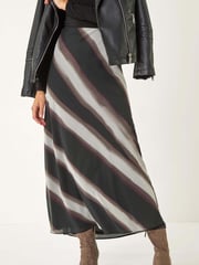 Roman Black Abstract Print A-line Midi Skirt - Image 4 of 5
