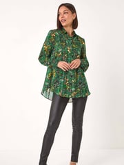 Roman Green Paisley Print Pleated Blouse - Image 2 of 5
