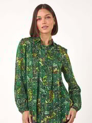 Roman Green Paisley Print Pleated Blouse - Image 4 of 5