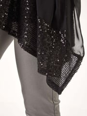 Roman Black Sequin Hem Contrast Top - Image 5 of 5