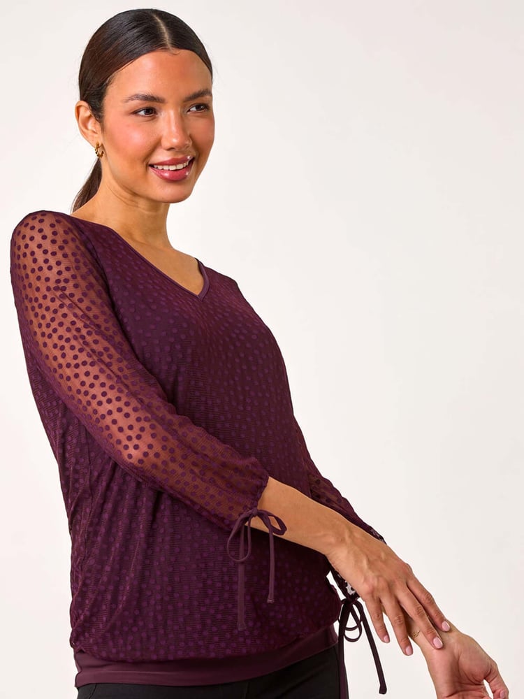 Roman Purple Spot Burnout Overlay Top - Image 1 of 5