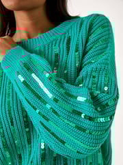 Roman Green Striped Sequin Knitted Jumper - Image 5 of 5
