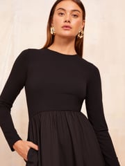 Friends Like These Black Petite Long Sleeve Midi Dress - Image 2 of 4