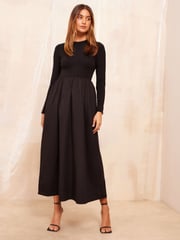 Friends Like These Black Petite Long Sleeve Midi Dress - Image 3 of 4