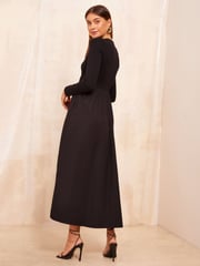 Friends Like These Black Petite Long Sleeve Midi Dress - Image 4 of 4