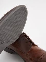 Brown Embossed Toecap Shoes - Image 7 of 8