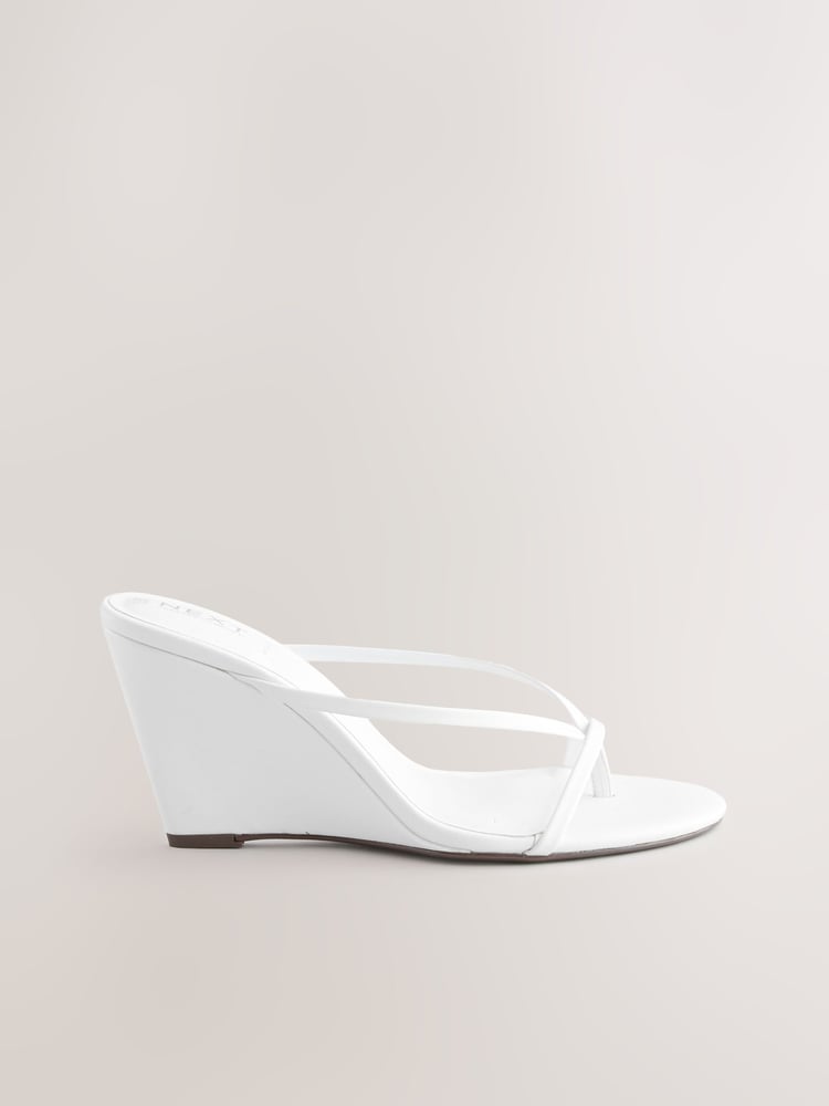 White Forever Comfort® Toe Thong Wedge Heels - Image 2 of 5